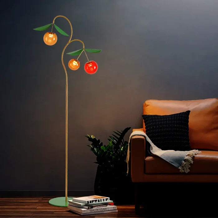 Playful Fruit Bloom Artistic Glass Floor Lamp
