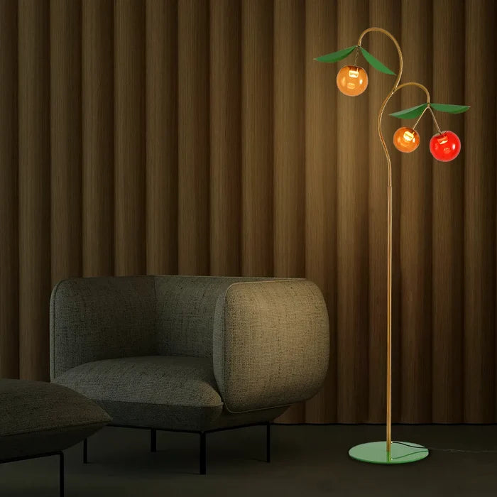Playful Fruit Bloom Artistic Glass Floor Lamp