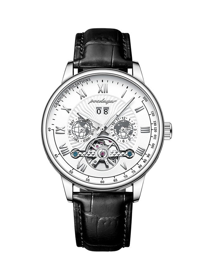 POEDAGAR Leather band Waterproof Casual Watch For Man - 414092