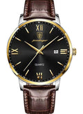 POEDAGAR Man Watch , Luxury Fashion Men Watch Business Leather Quartz Watches , Waterproof Luminous Men's Wrist Watches 41mm