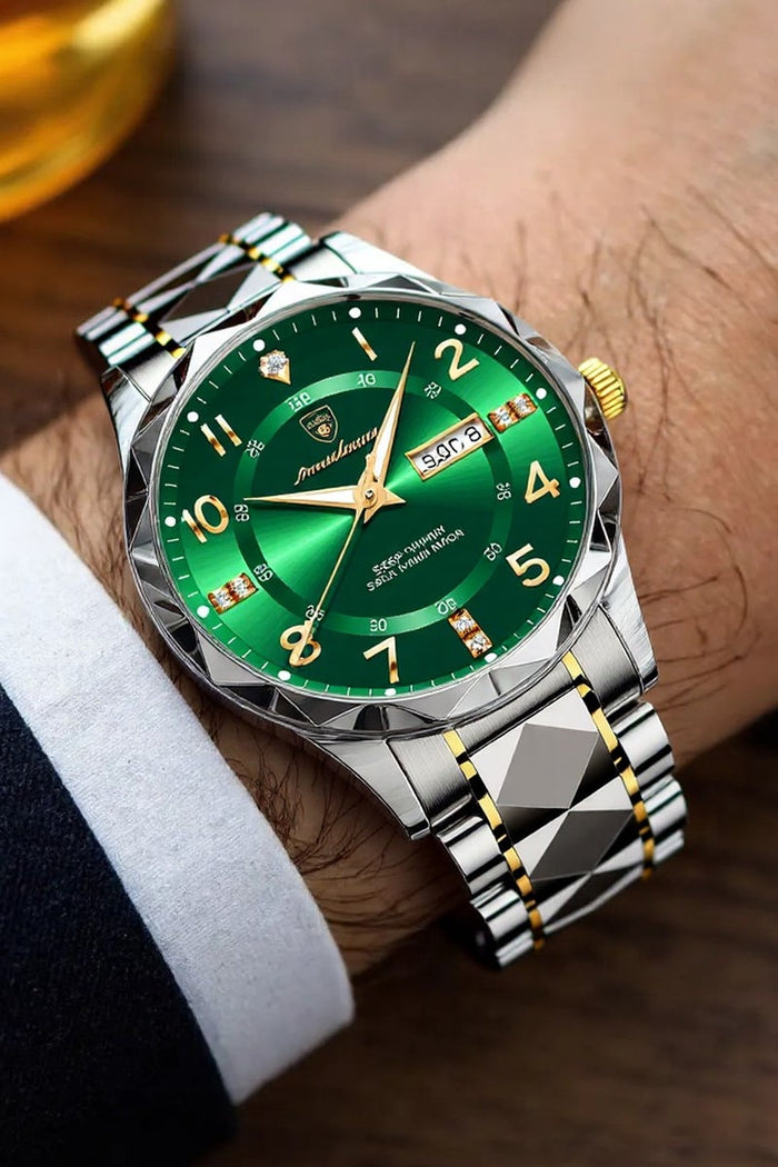 POEDAGAR Man Watch, Watches for Men , Luxury Men Quartz Watch Waterproof Date Week Luminous Wristwatch Stainless Steel Men's Watches 41mm