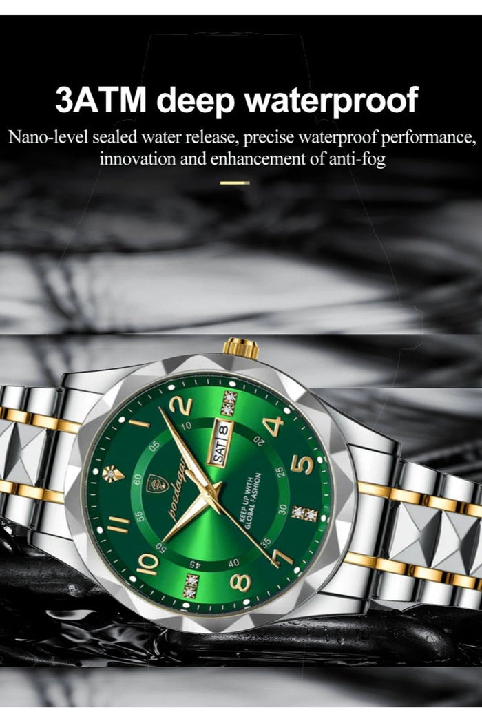 POEDAGAR Man Watch, Watches for Men , Luxury Men Quartz Watch Waterproof Date Week Luminous Wristwatch Stainless Steel Men's Watches 41mm