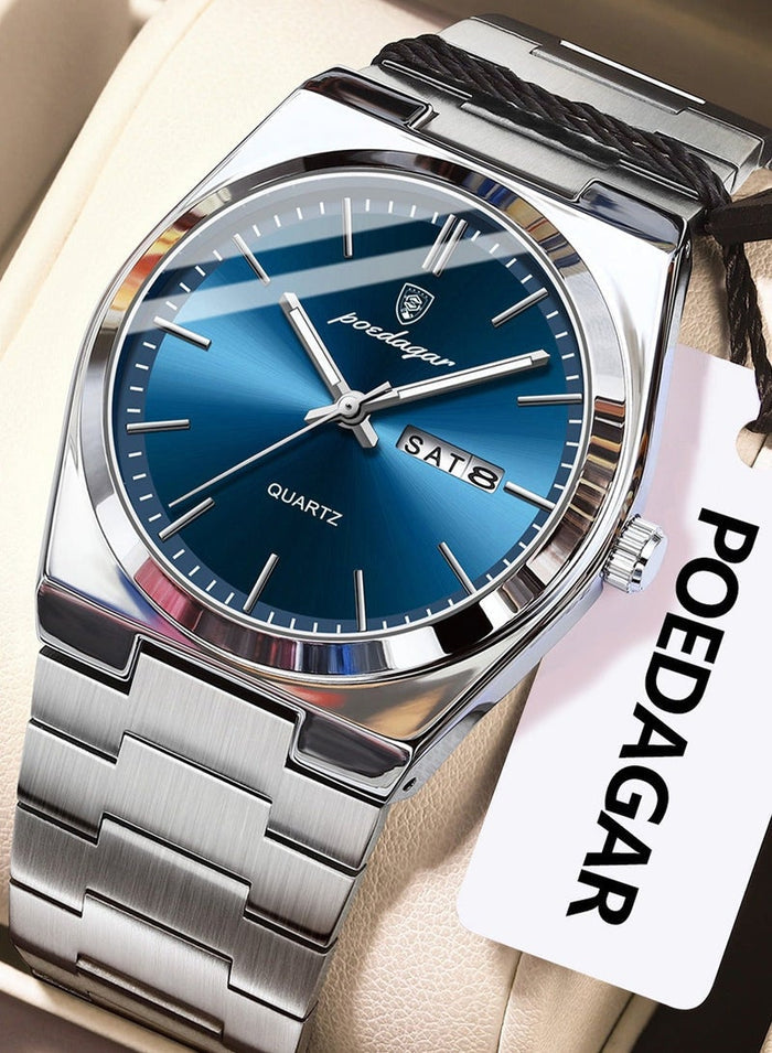 POEDAGAR Man Watch , Watches for Men , Waterproof Luminous Men's Watch Quartz - 40.5mm