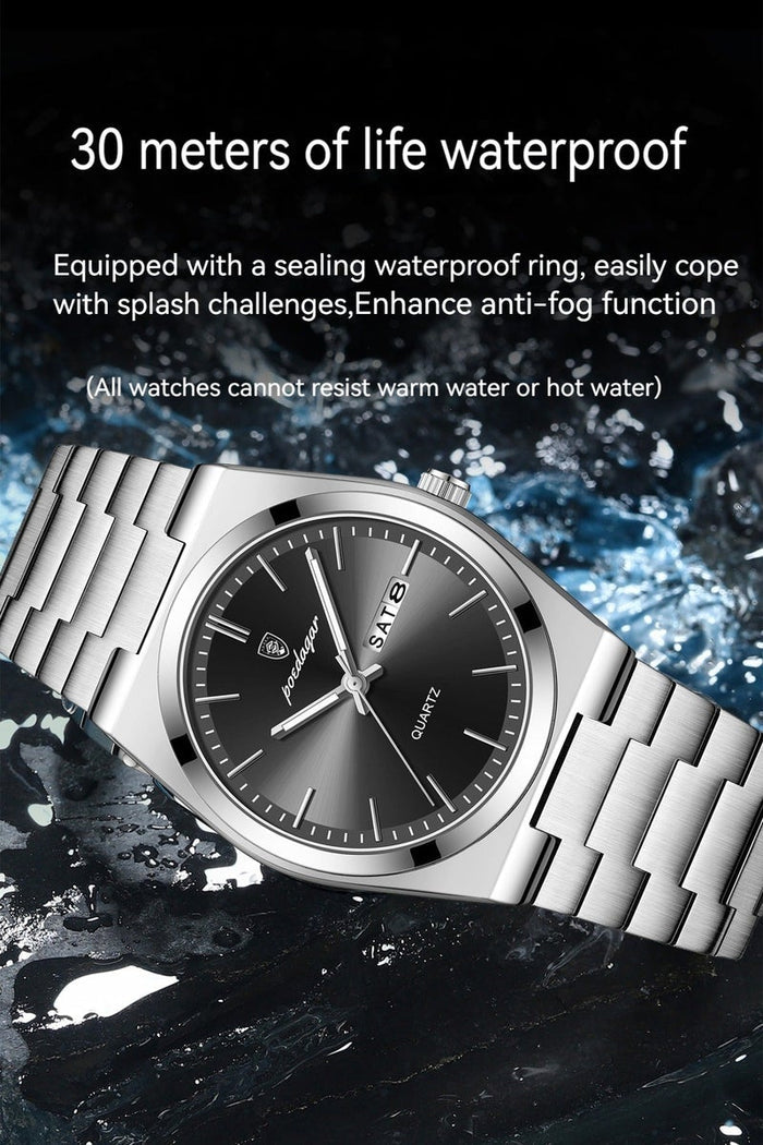 POEDAGAR Man Watch , Watches for Men , Waterproof Luminous Men's Watch Quartz - 40.5mm