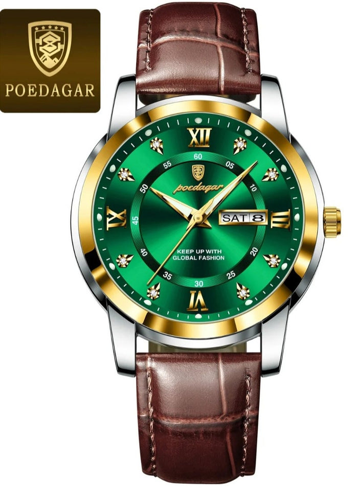 POEDAGAR Man Watch , Watches for Men , Waterproof Luminous Men's Watch Quartz, Men's Wrist Watches 41mm