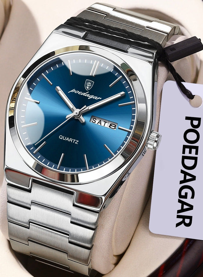 POEDAGAR Man Watch, Waterproof Luminous Men's Watch Quartz - 40mm