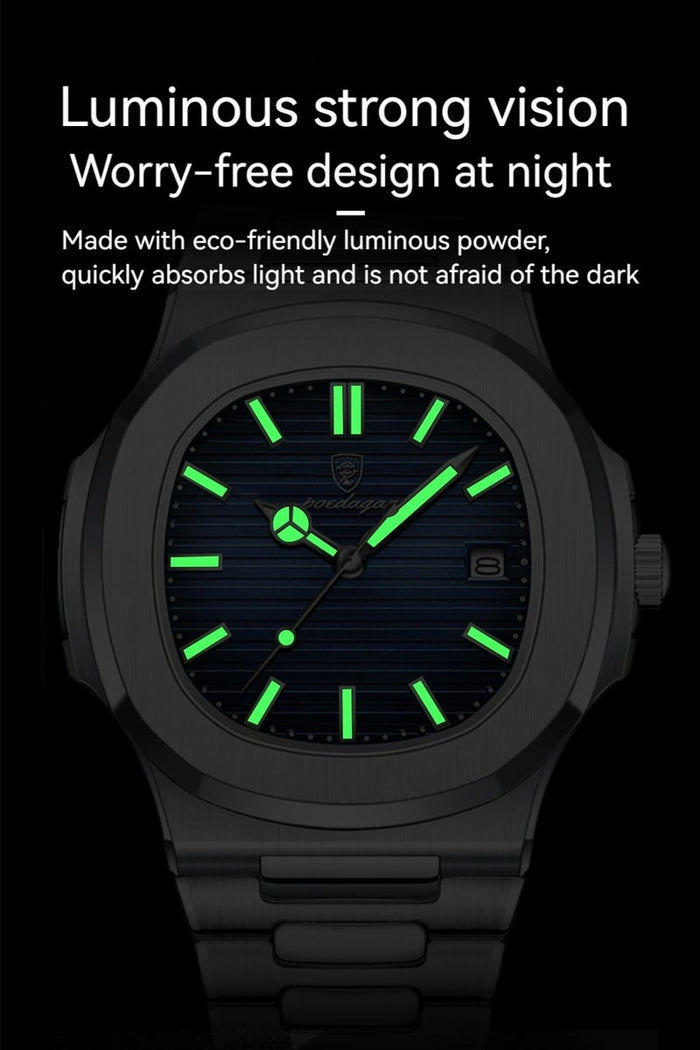 POEDAGAR Man Watch Waterproof Luminous Men's Watch Quartz - 41mm