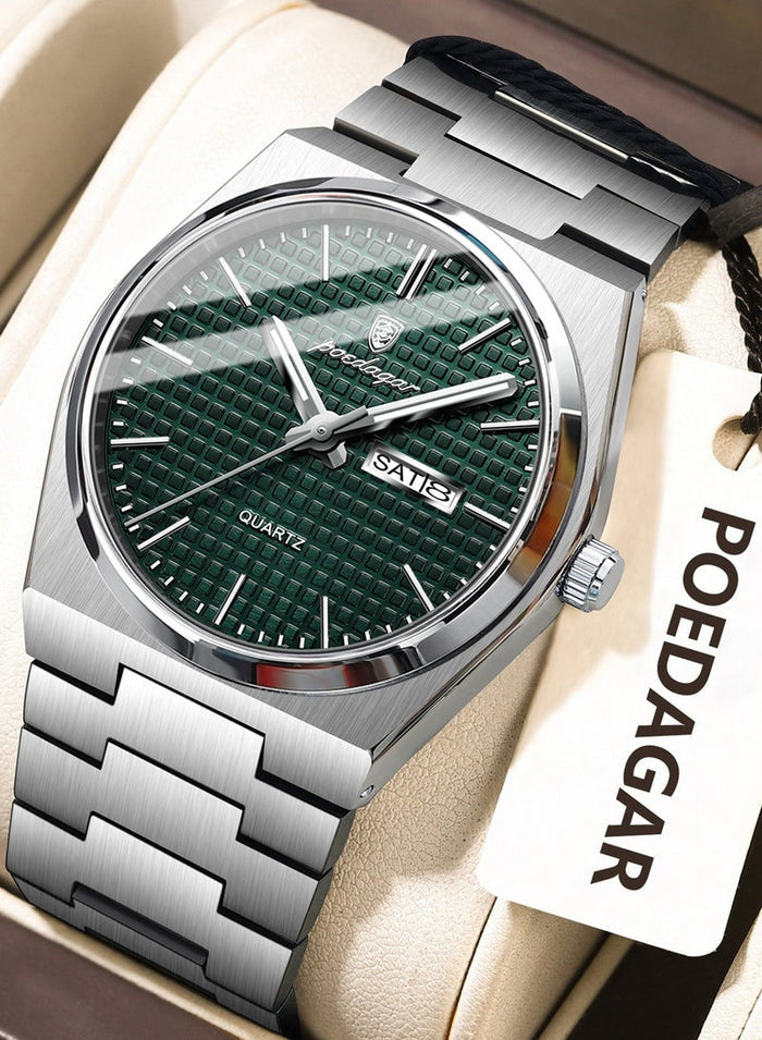 POEDAGAR Man Watch , Waterproof Luminous Men's Watch Quartz, Men's Wrist Watches 40mm
