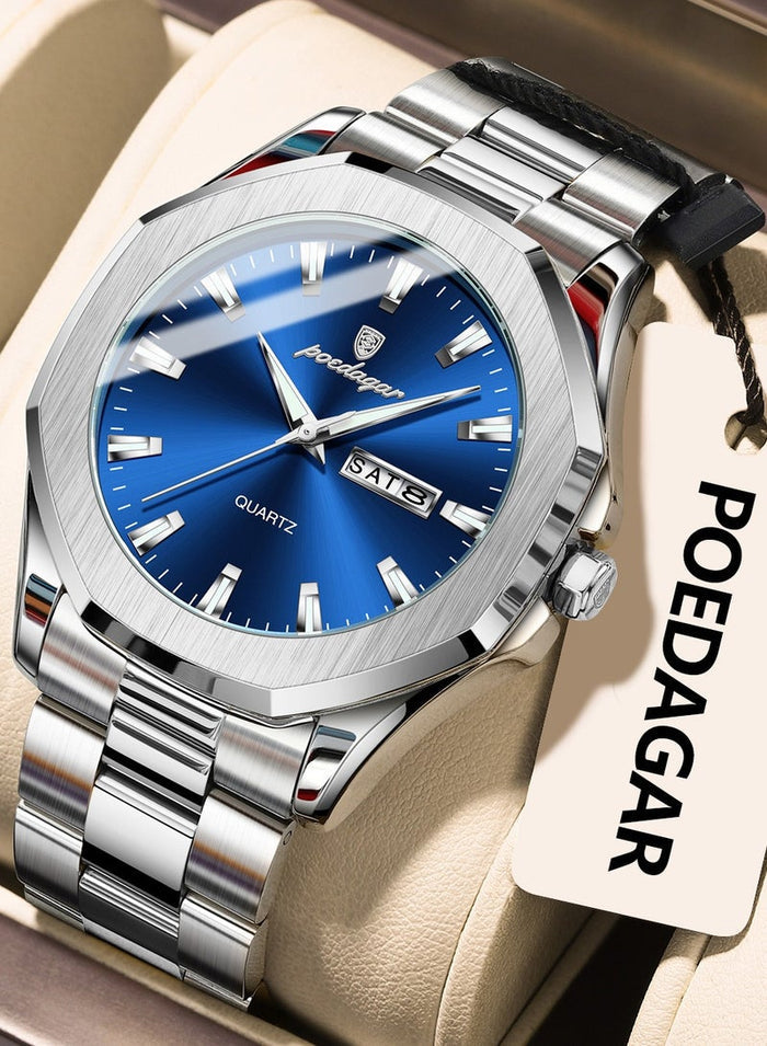 POEDAGAR Man Watch , Waterproof Luminous Men's Watch Quartz, Men's Wrist Watches 42mm