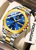 POEDAGAR Man Watch , Waterproof Luminous Men's Watch Quartz, Men's Wrist Watches 42mm