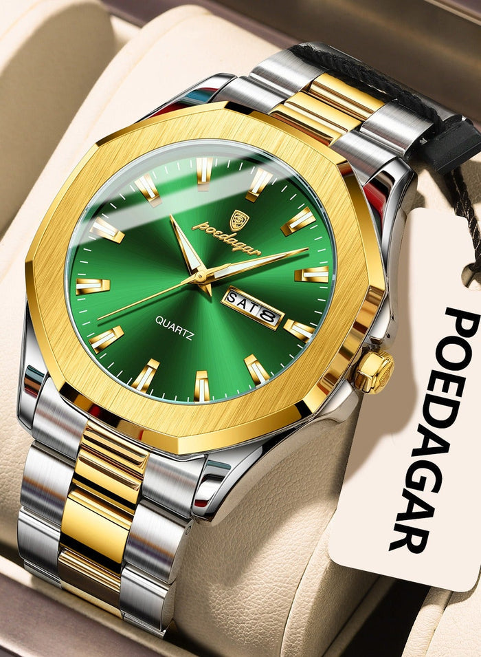 POEDAGAR Man Watch , Waterproof Luminous Men's Watch Quartz, Men's Wrist Watches 42mm
