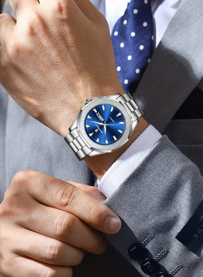 POEDAGAR Man Watch , Waterproof Luminous Men's Watch Quartz, Men's Wrist Watches 42mm