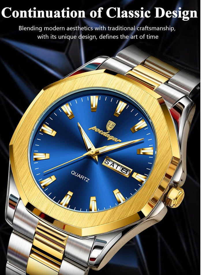 POEDAGAR Man Watch , Waterproof Luminous Men's Watch Quartz, Men's Wrist Watches 42mm