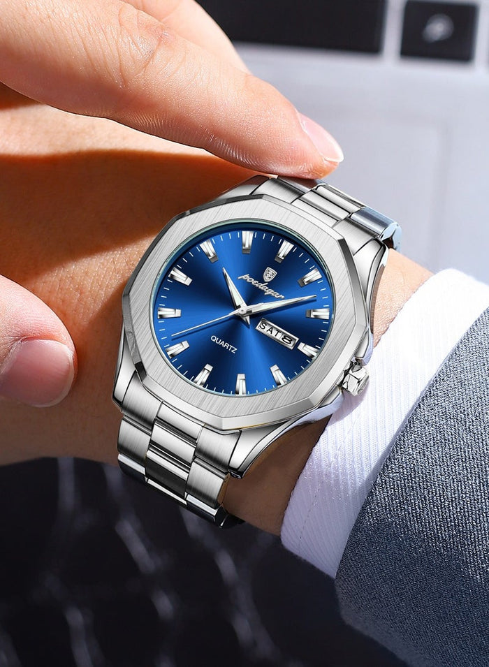 POEDAGAR Man Watch , Waterproof Luminous Men's Watch Quartz, Men's Wrist Watches 42mm