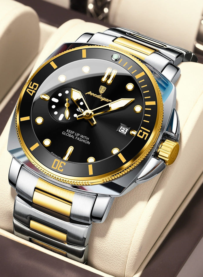POEDAGAR Man Watch , Waterproof Luminous Men's Watch Quartz, Men's Wrist Watches 44mm