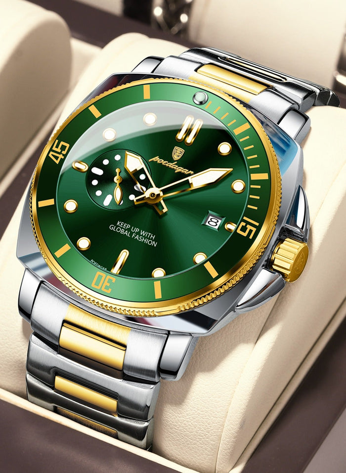 POEDAGAR Man Watch , Waterproof Luminous Men's Watch Quartz, Men's Wrist Watches 44mm