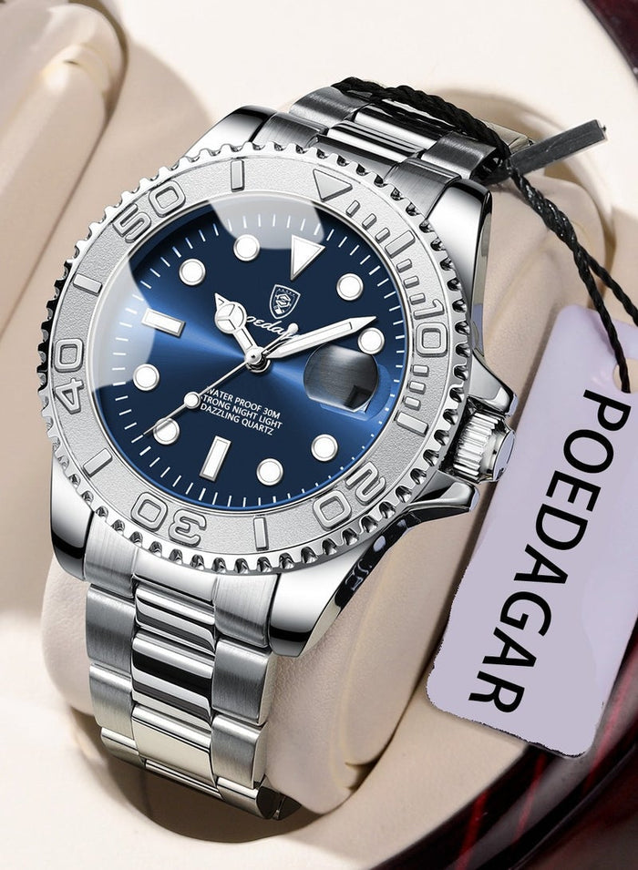 POEDAGAR Man Watch , Waterproof Luminous Men's Watch Quartz, Men's Wrist Watches