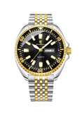 POEDAGAR Men's Quartz Wrist Watch, Stainless Steel Strap, Dual Calendar Date Display, Luminous Hands - 682