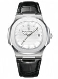 POEDAGAR Ultra Thin Waterproof Men's Watch with Calendar, Mineral Glass, and Unique Octagonal Case Design