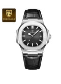 POEDAGAR Ultra Thin Waterproof Men's Watch with Calendar, Mineral Glass, and Unique Octagonal Case Design