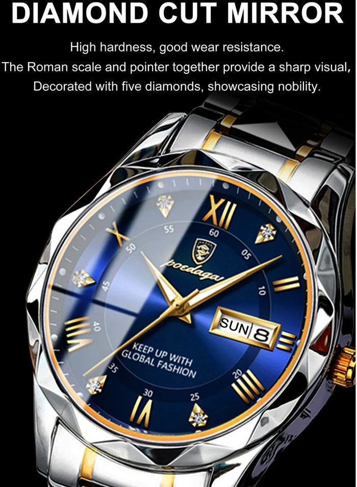POEDAGAR Watches for Men , Man Watch Waterproof Luminous Men's Watch Quartz, Men's Wrist Watches, Men's Watch Fashion Business Watch