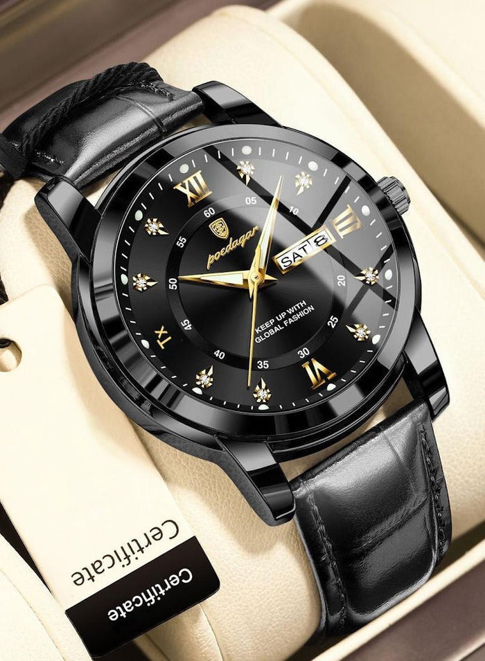 POEDAGAR Watches for Men , Waterproof Luminous Men's Watch Quartz - Case 41mm