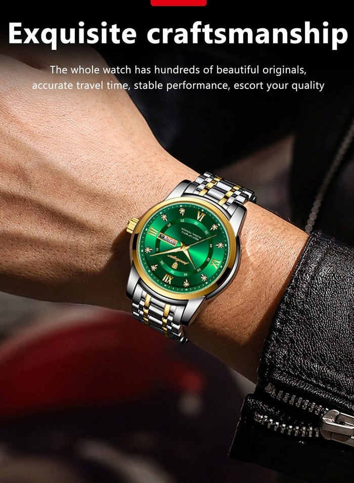 POEDAGAR Watches for Men , Waterproof Luminous Men's Watch Quartz - Case 41mm