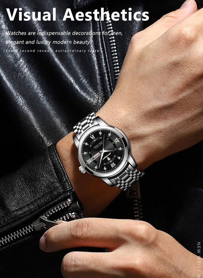 POEDAGAR Watches for Men , Waterproof Luminous Men's Watch Quartz - Case 41mm