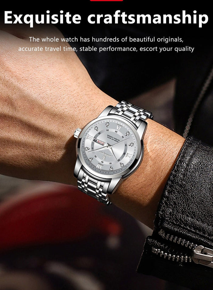 POEDAGAR Watches for Men , Waterproof Luminous Men's Watch Quartz - Case 41mm