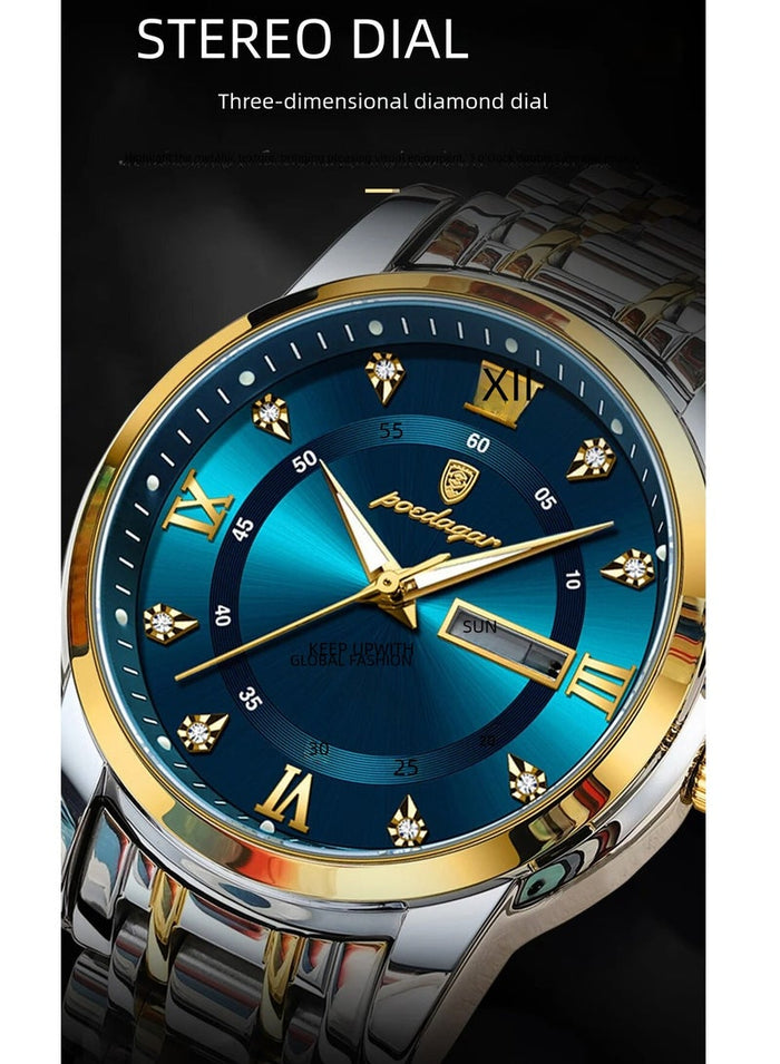 POEDAGAR Watches for Men , Waterproof Luminous Men's Watch Quartz - Case 41mm