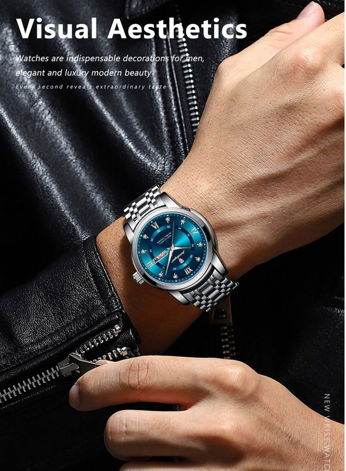 POEDAGAR Watches for Men , Waterproof Luminous Men's Watch Quartz - Case 41mm