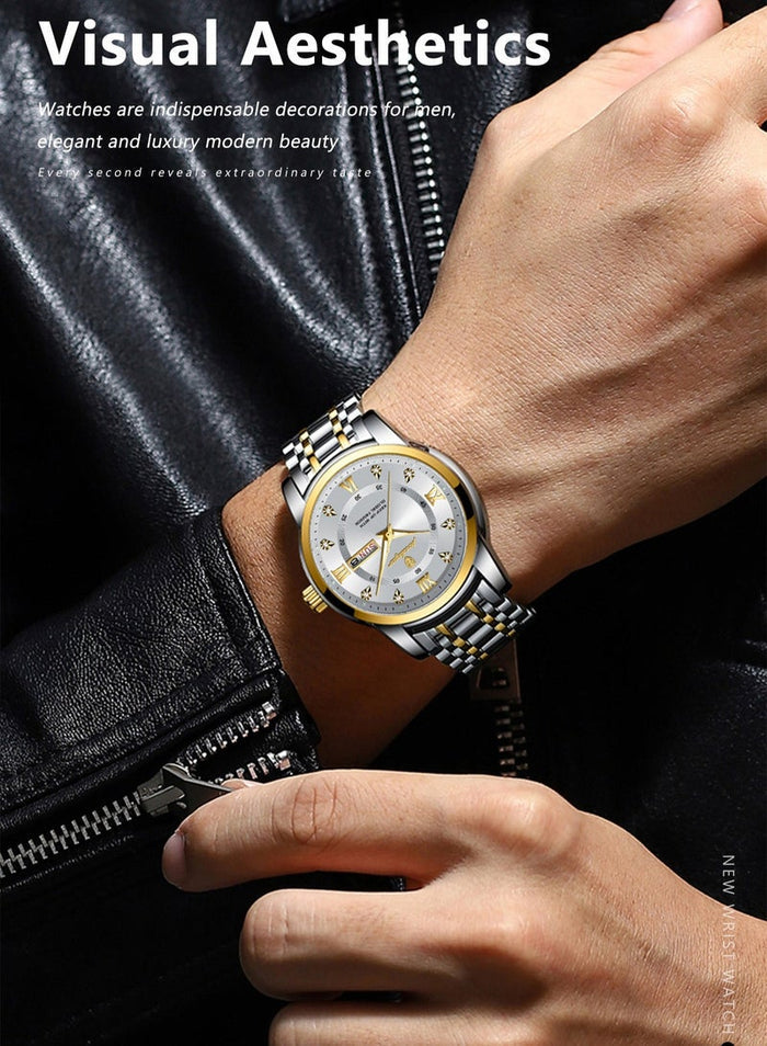 POEDAGAR Watches for Men , Waterproof Luminous Men's Watch Quartz - Case 41mm