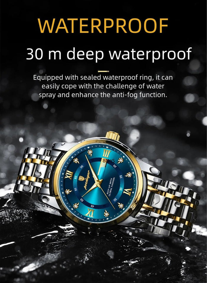POEDAGAR Watches for Men , Waterproof Luminous Men's Watch Quartz - Case 41mm