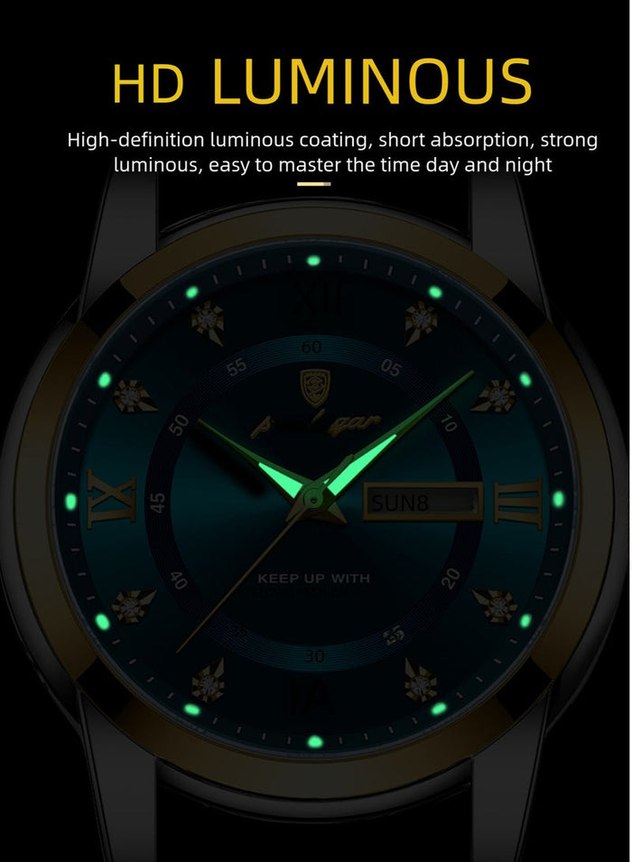 POEDAGAR Watches for Men , Waterproof Luminous Men's Watch Quartz - Case 41mm