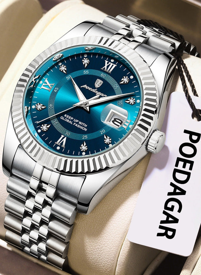 POEDAGAR Waterproof Luminous Men's Watch Quartz - 40mm