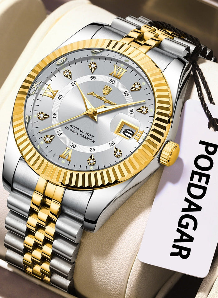 POEDAGAR Waterproof Luminous Men's Watch Quartz - 40mm