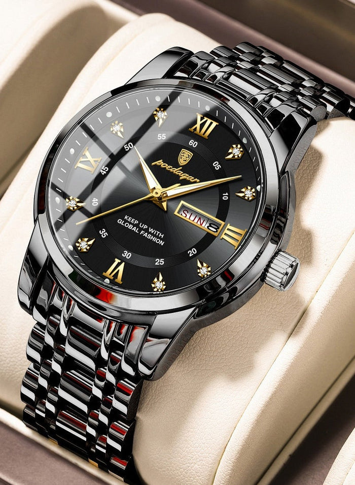 POEDAGAR Waterproof Luminous Men's Watch Quartz - Case 41mm