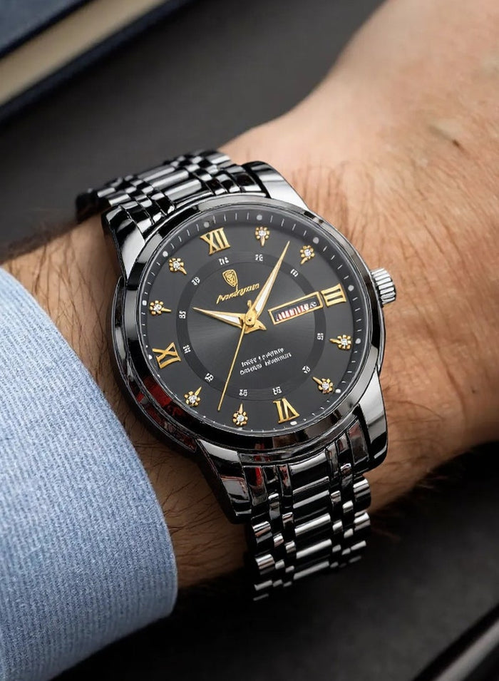 POEDAGAR Waterproof Luminous Men's Watch Quartz - Case 41mm