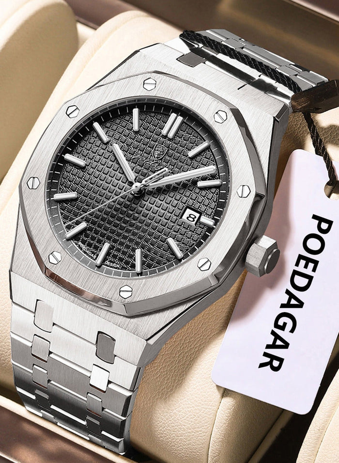 POEDAGAR Waterproof Luminous Men's Watch Quartz, Men's Wrist Watches