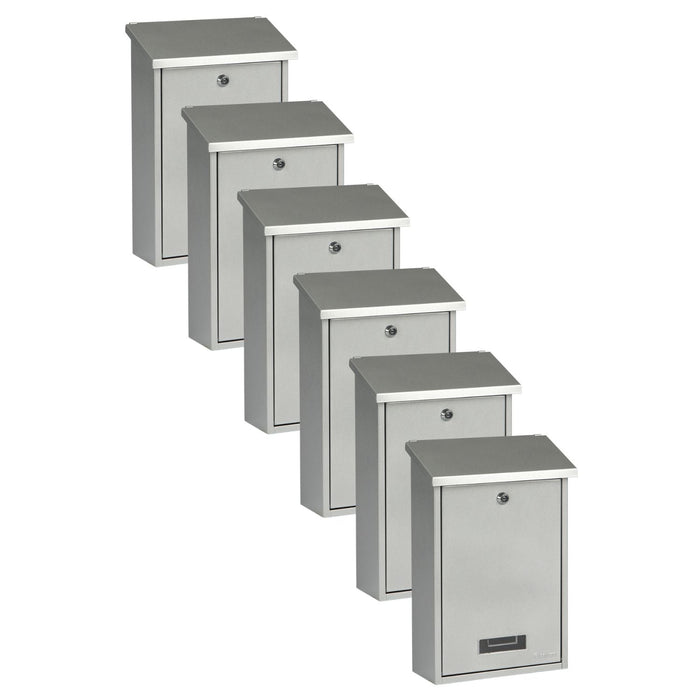 Practo Garden Brievenbussen Dublin zilvergrijs | Set van 6 stuks - Doika - Brievenbusset - Practo Garden -  - 6 stuks van B311A