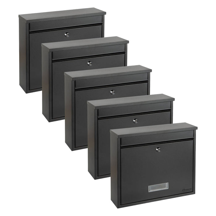 Practo Garden Brievenbussen Oxford Mat Zwart | Set van 5 stuks - Doika - Brievenbusset - Practo Garden -  - 5 stuks van B303N
