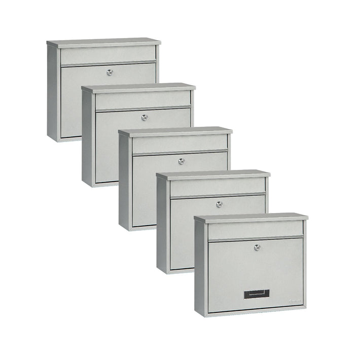 Practo Garden Brievenbussen Oxford zilvergrijs | Set van 5 stuks - Doika - Brievenbusset - Practo Garden -  - 5 stuks van B303A