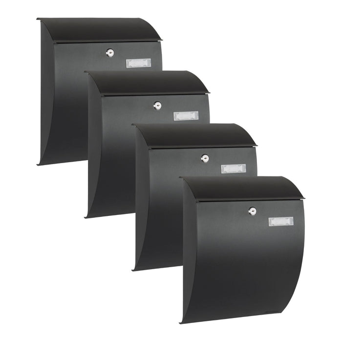 Practo Garden Brievenbussen Sheffield Mat Zwart | Set van 4 stuks - Doika - Brievenbusset - Practo Garden -  - 4 stuks van B306N