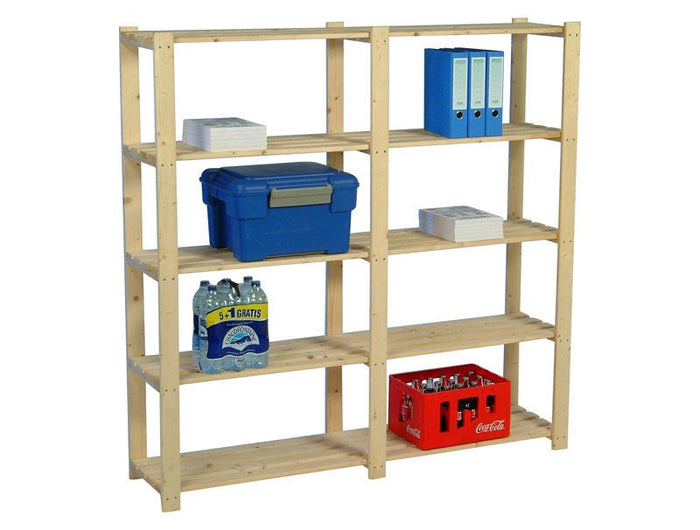 Practo Houten opbergrek 175x175x40 cm – 5 legborden - Doika - Opbergrekken - Practo Home -  - H209