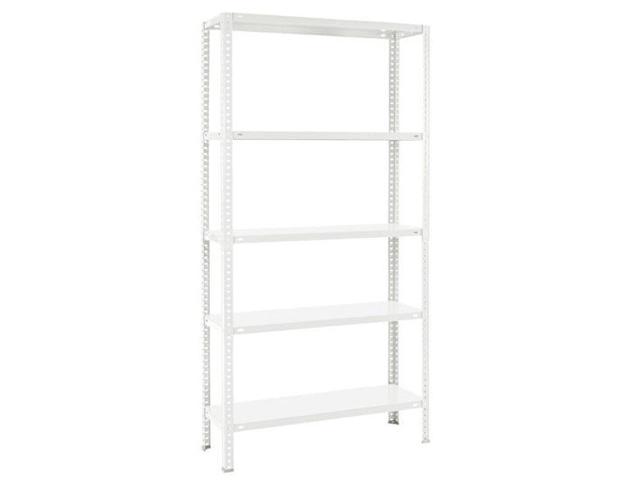 Practo Metalen opbergrek 180x90x30 cm – 5 legborden – Wit - Doika - Opbergrekken - Practo Home - M131B
