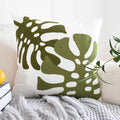 PRE ORDER Two Toned Monstera Embroidered Pillow Cover