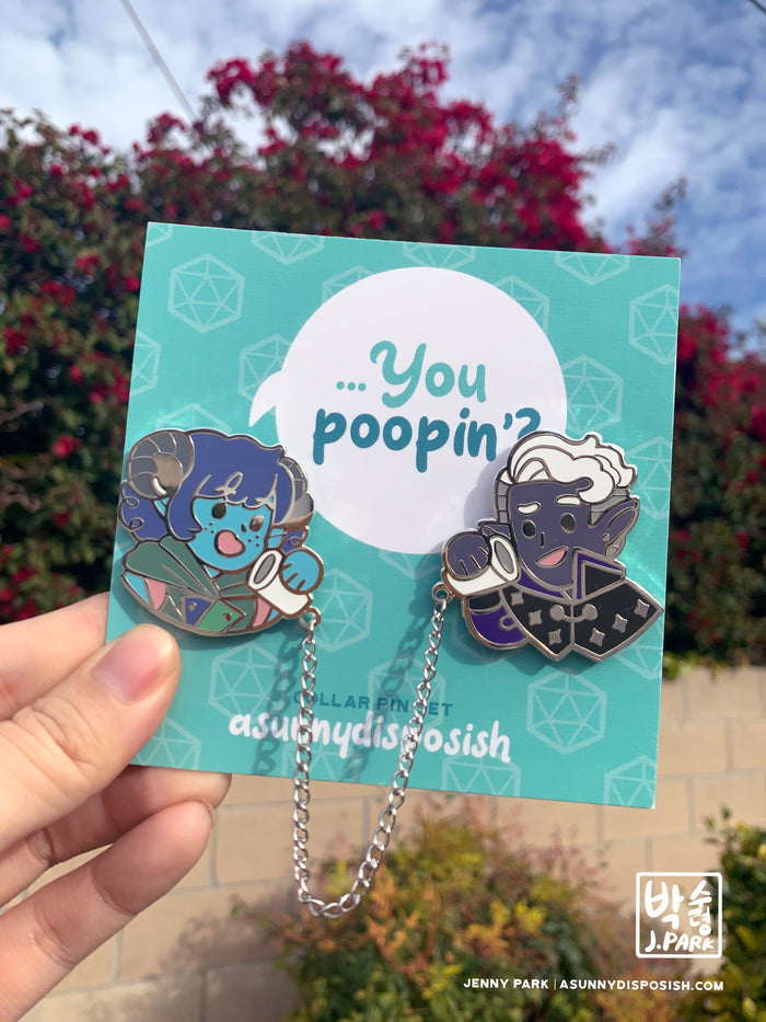 PREORDER Jester & Essek "You Poopin'?" Collar Pin Set [SHIPS FEB 2026]
