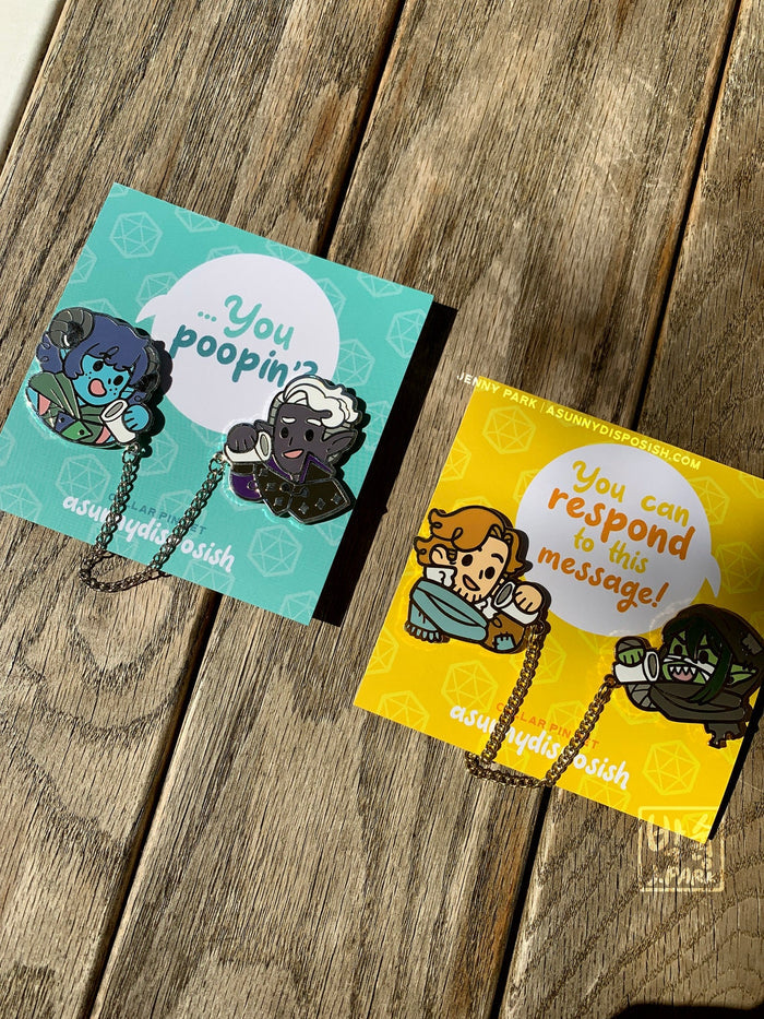PREORDER Jester & Essek "You Poopin'?" Collar Pin Set [SHIPS FEB 2026]