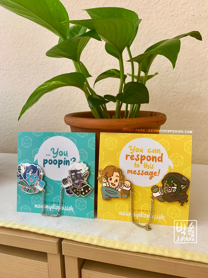 PREORDER Jester & Essek "You Poopin'?" Collar Pin Set [SHIPS FEB 2026]