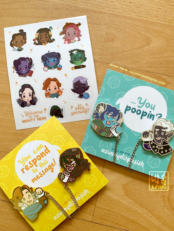 PREORDER Jester & Essek "You Poopin'?" Collar Pin Set [SHIPS FEB 2026]